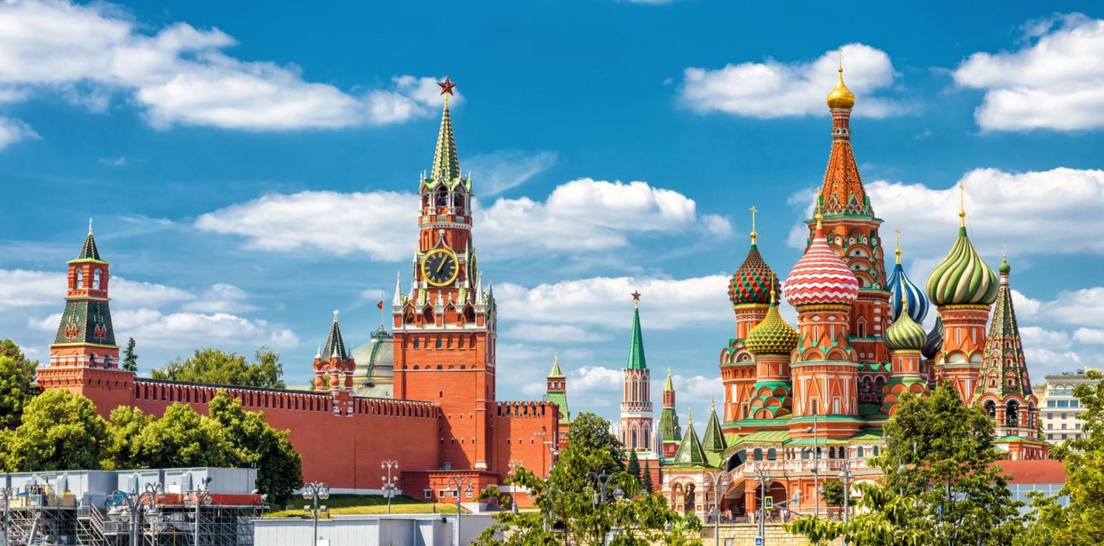 Moscow Kremlin and St Basil's Cathedral on the Red Square in Moscow