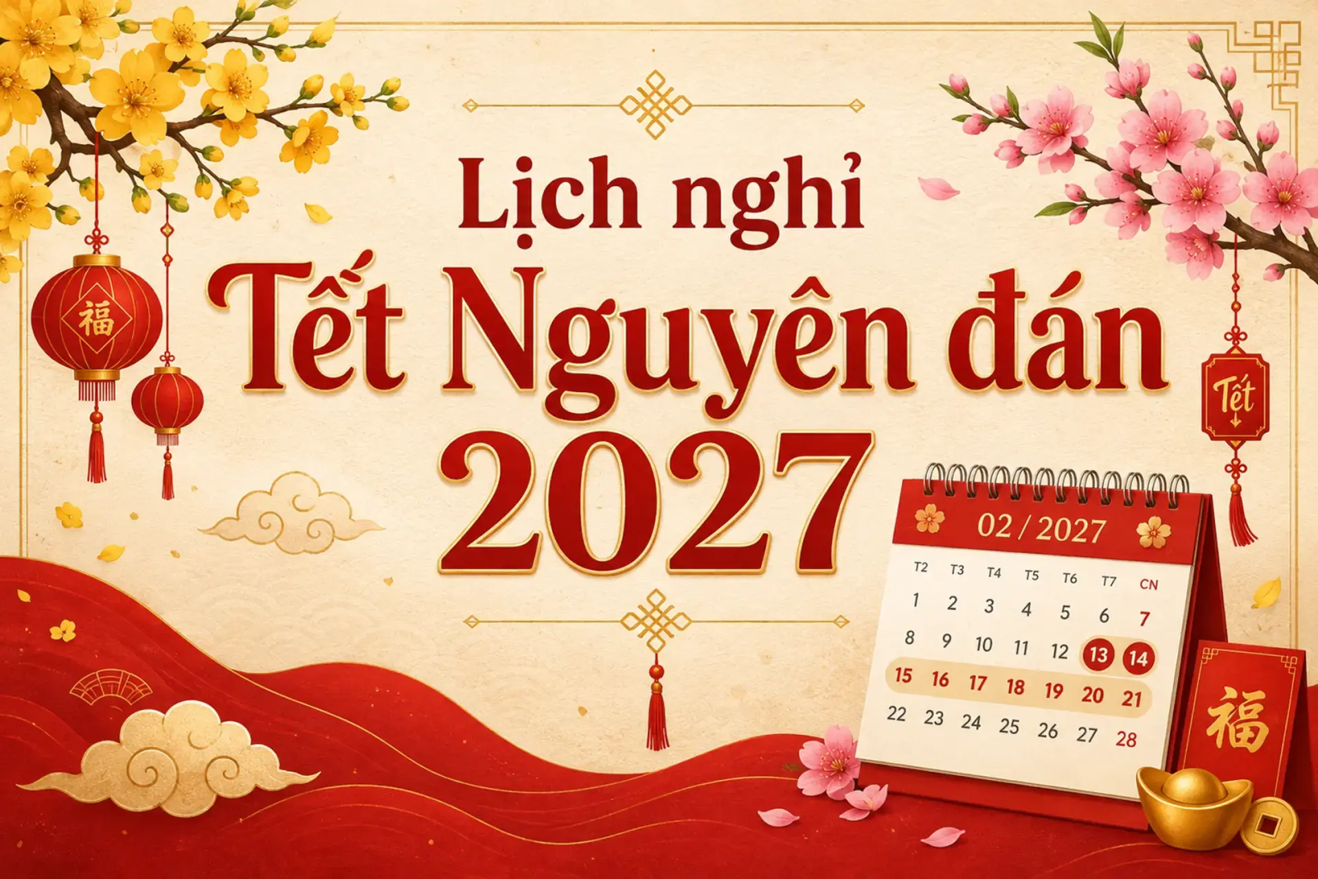 Lịch nghỉ Tết Nguyên đán 2027: Đề xuất nghỉ 7 ngày 